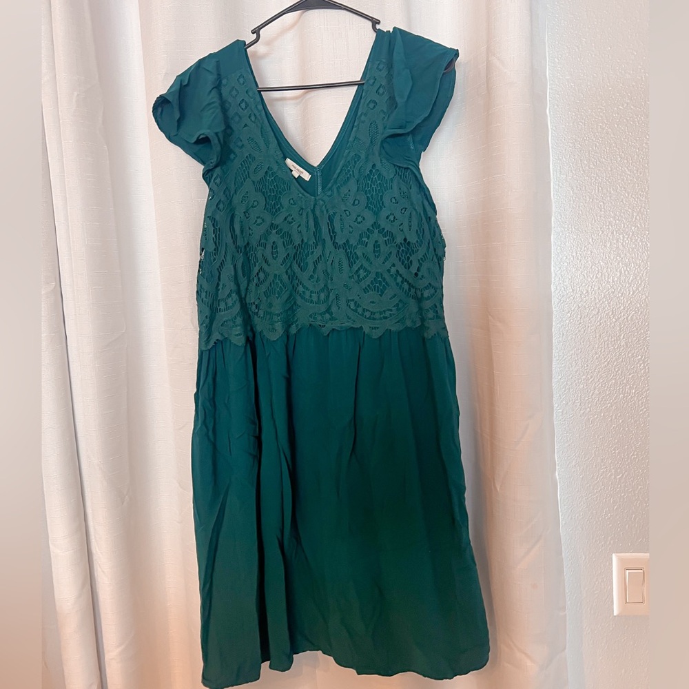 Maurices Teal Lace Midi Dress